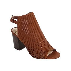 Vince Camuto Badesti Brown Laser Cut Sandals